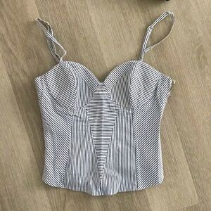 Bebe striped corset top